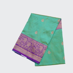 Aqua Blue Banaras Pattu Saree