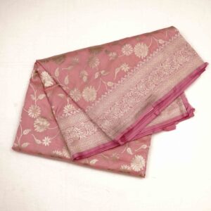 Baby Pink Banaras Pattu Saree