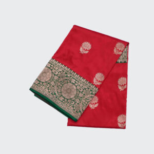 Brick Red Banaras Pattu Saree