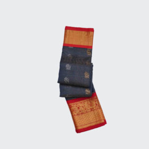 Gun Metal Grey Kuppadam Pattu Saree