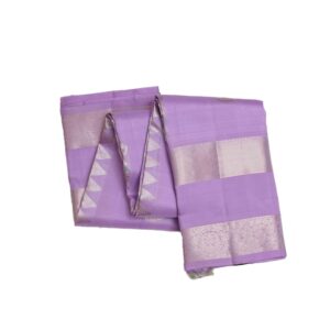 Lilac Kanchipuram Silver Zari Silk Saree