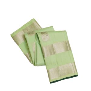 Mint Green Kanchipuram Silver Zari Saree