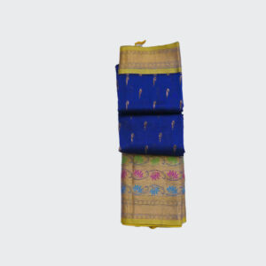Dark Blue Kuppadam Pattu Saree