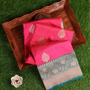 Amaranth Banarasi Silk Saree